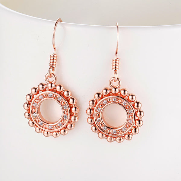 White Gold Plated Rose Gold Earrings LSR865