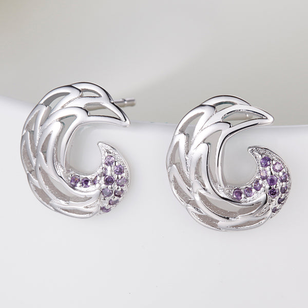 White Gold Plated Earrings LSR891