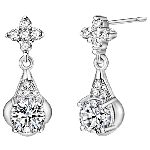 White Gold Plated Earrings LSR896