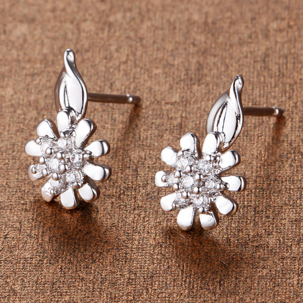 White Gold Plated Earrings LSR898