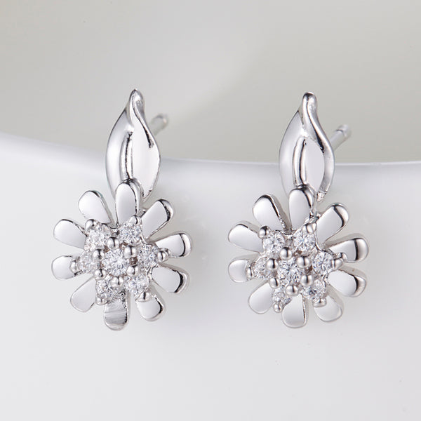 White Gold Plated Earrings LSR898