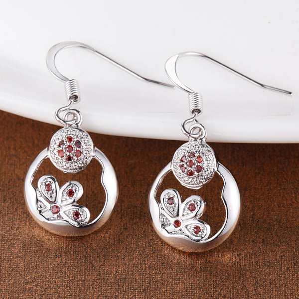 White Gold Plated Earrings LSR899