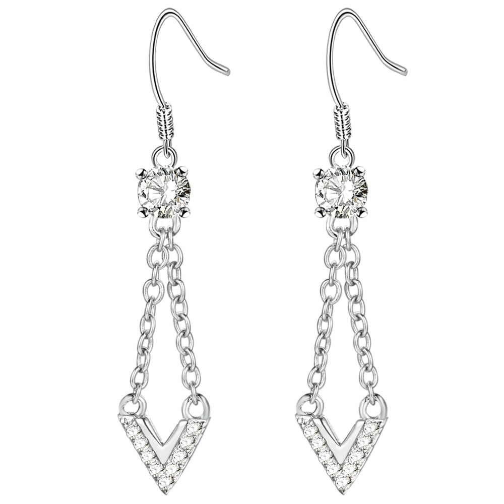 White Gold Plated Earrings LSR902