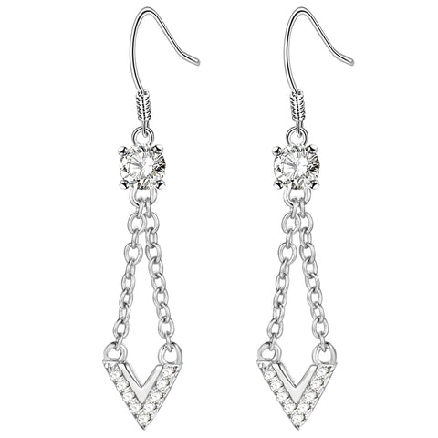 White Gold Plated Earrings LSR902