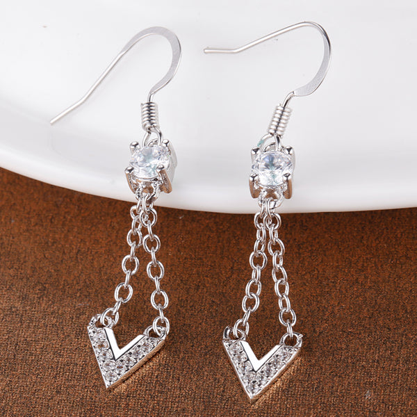 White Gold Plated Earrings LSR902