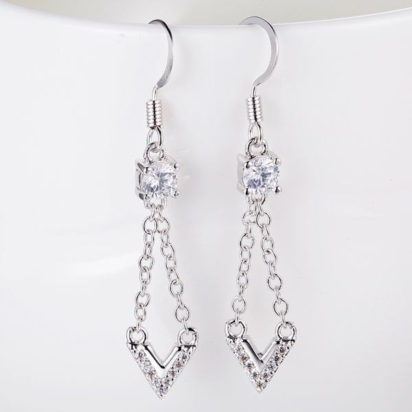 White Gold Plated Earrings LSR902