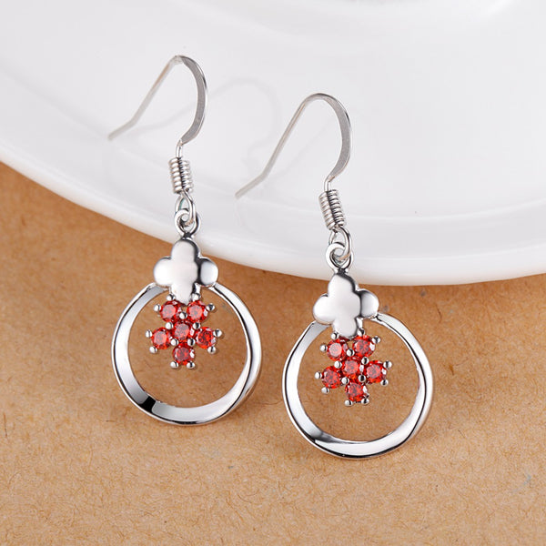 White Gold Plated Earrings LSR905