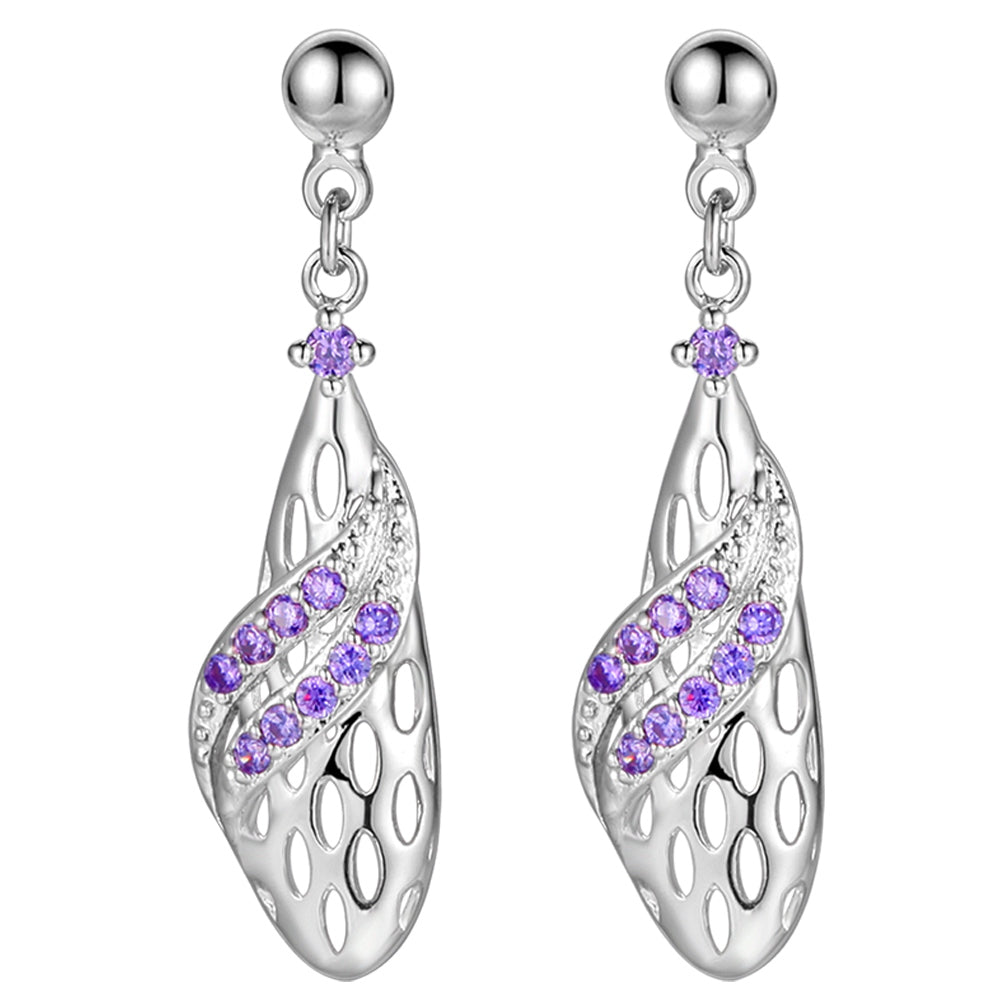 White Gold Plated Earrings LSR906