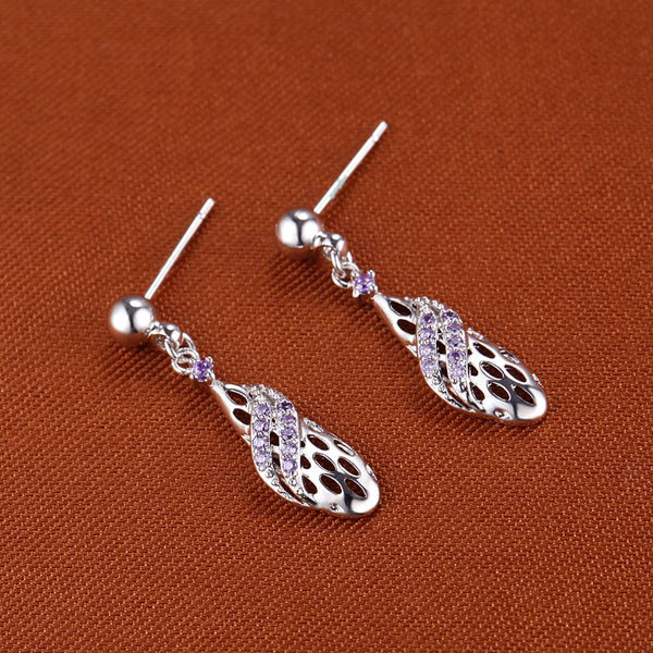 White Gold Plated Earrings LSR906