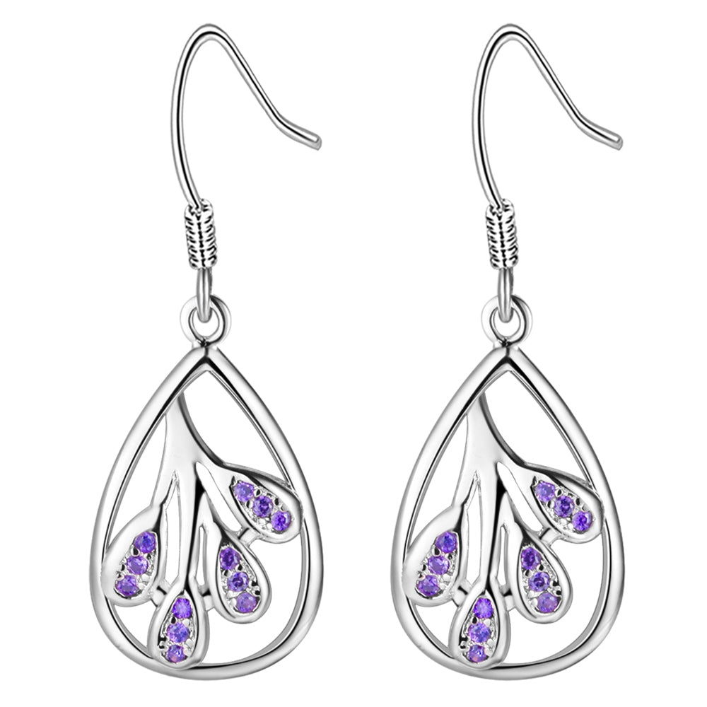 White Gold Plated Earrings LSR907