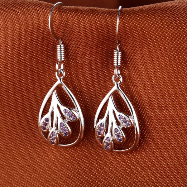 White Gold Plated Earrings LSR907