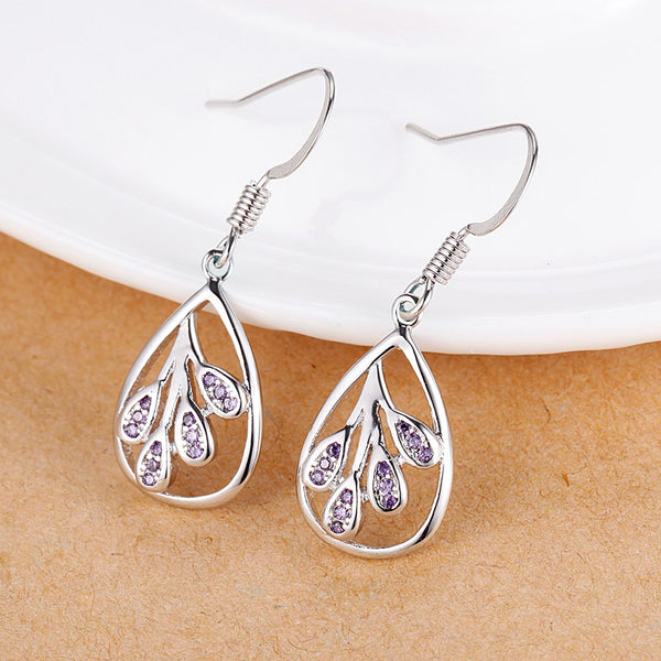 White Gold Plated Earrings LSR907