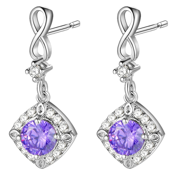 White Gold Plated Earrings LSR913