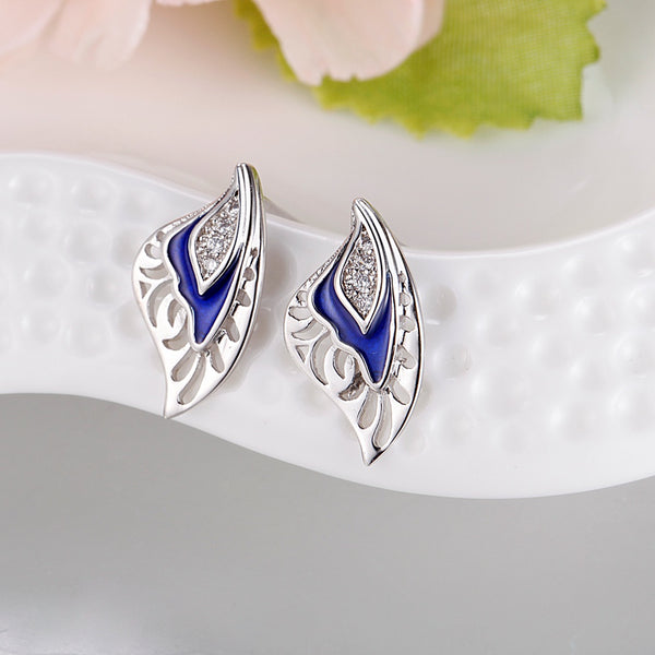 White Gold Plated Earrings LSR915