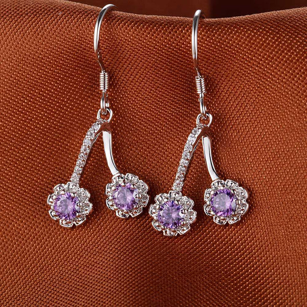White Gold Plated Earrings LSR918