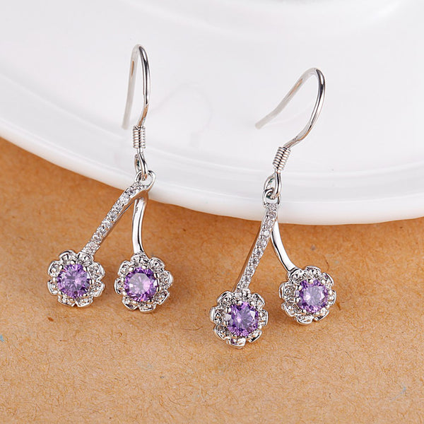 White Gold Plated Earrings LSR918