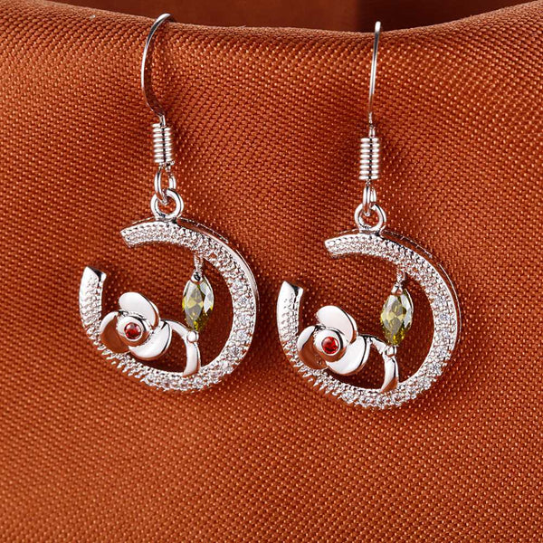 White Gold Plated Earrings LSR923