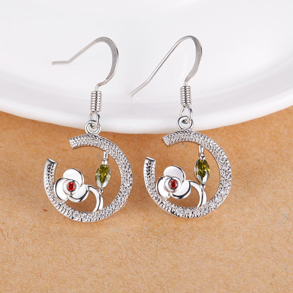 White Gold Plated Earrings LSR923