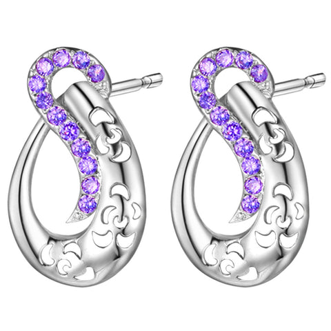 White Gold Plated Earrings LSR931