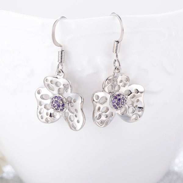 White Gold Earrings LSR977