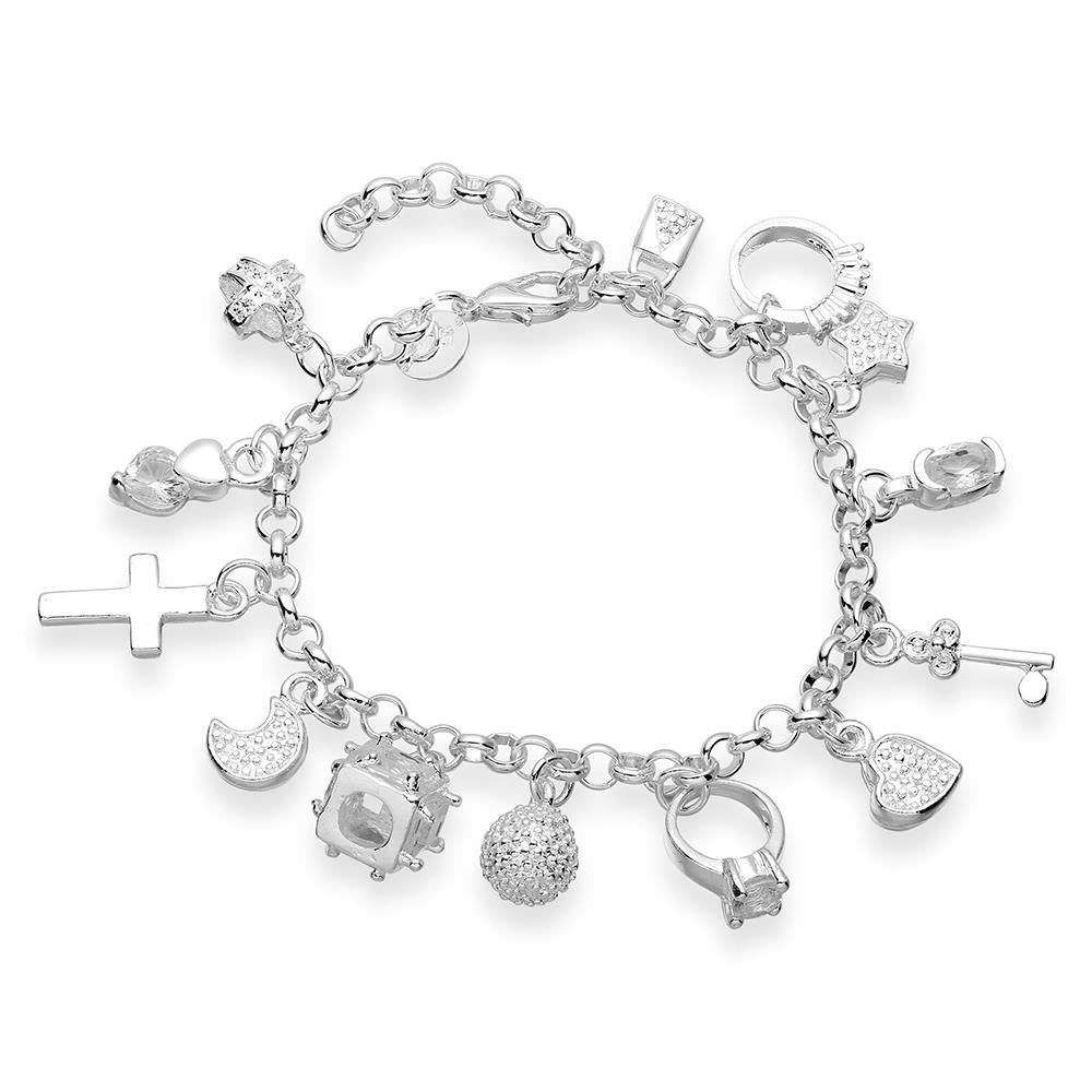 Lucky Silver - Silver Designer Charm Bracelet - LOCAL STOCK - LSH144