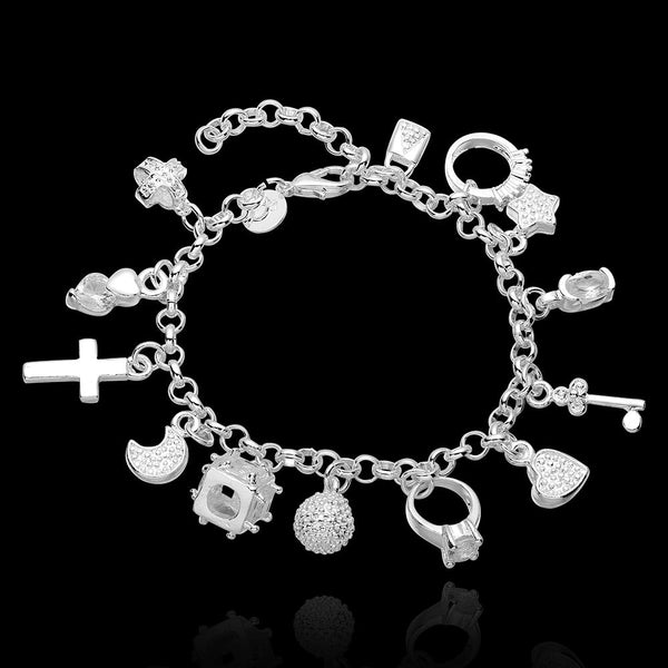 Lucky Silver - Silver Designer Charm Bracelet - LOCAL STOCK - LSH144