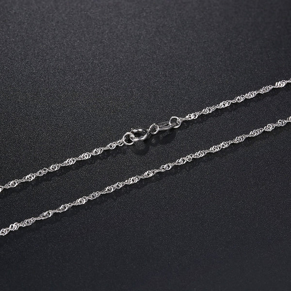 925 Sterling Silver Chain LSSVC015 *1MM Wave 18inch