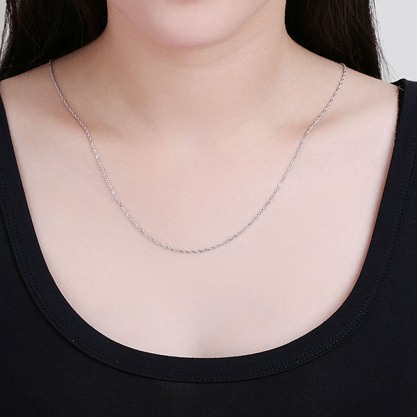 925 Sterling Silver Chain LSSVC015 *1MM Wave 18inch