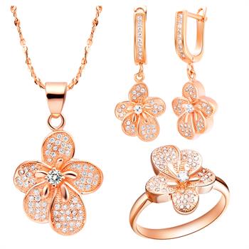 White Gold Plated Rose Gold Jewelry Set LST104