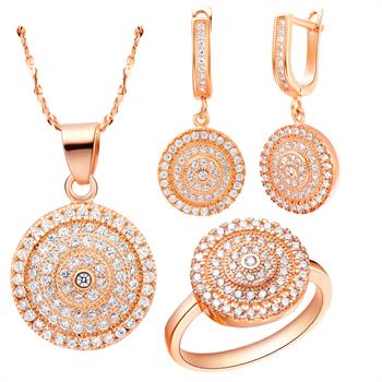 White Gold Plated Rose Gold Jewelry Set LST120