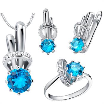 White Gold Jewelry Set LST225