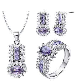 White Gold Plated Jewelry Set LST556