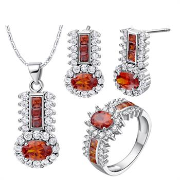 White Gold Plated Jewelry Set LST557