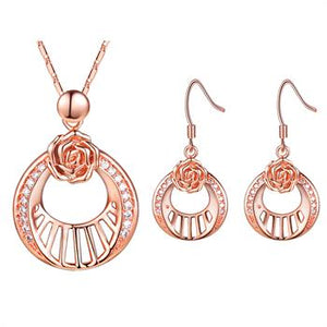 White Gold Plated Rose Gold Jewelry Set LST583