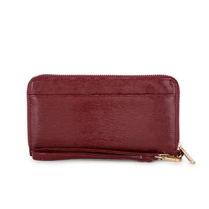 Kate Burgundy Faux Textured Leather Clutch - TW-0053-BURGUNDY