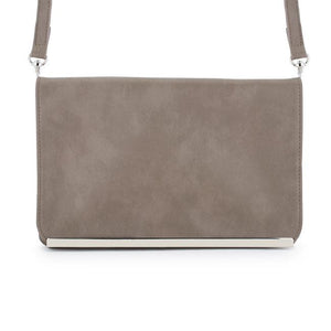 Martha Taupe Faux Leather Purse Clutch With Silver Hardware - TW-0057-TAUPE