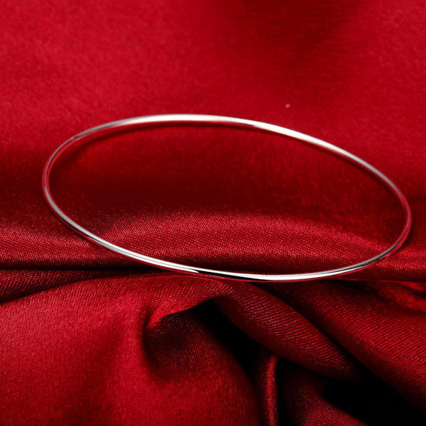 Lucky Silver - Silver Designer Smooth Thin Bangle - LOCAL STOCK - LSB123