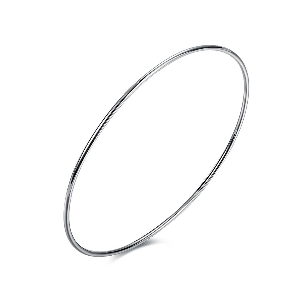 Lucky Silver - Silver Designer Smooth Thin Bangle - LOCAL STOCK - LSB123