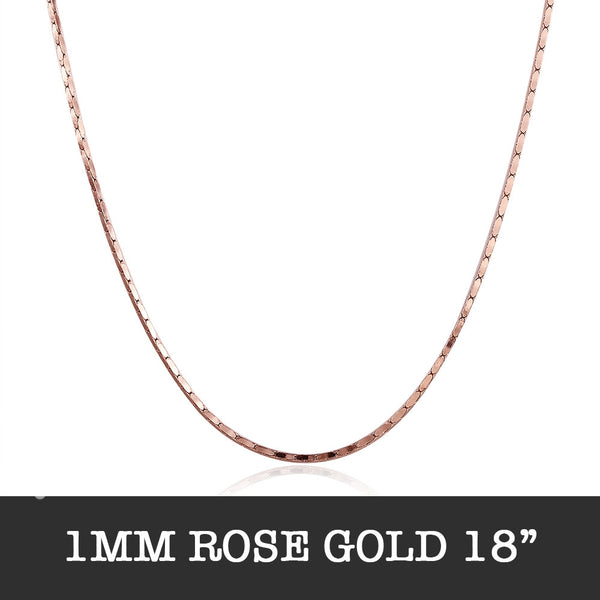 Rose Gold Chain 18inch 1mm LSC007