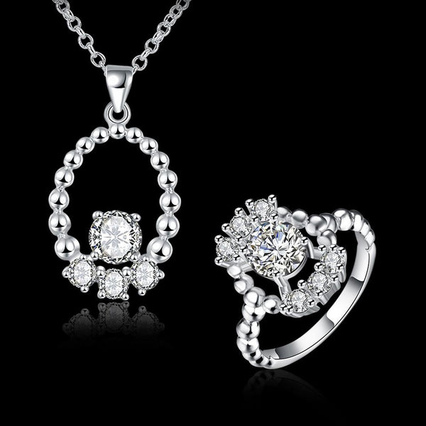 Silver Designer Jewelry Set LSS838