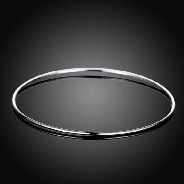 Lucky Silver - Silver Designer Smooth Thin Bangle - LOCAL STOCK - LSB123