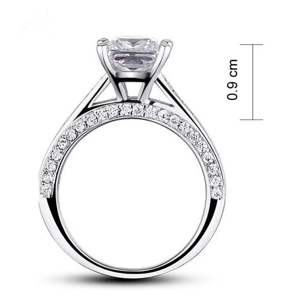 Sterling Silver Engagement Ring with 1.5 ct princess cut cz
