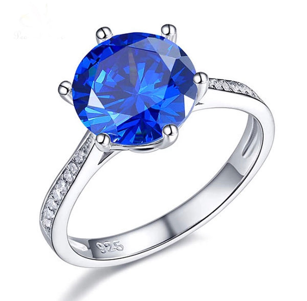 3 Carat Sapphire Blue Wedding Engagement Ring 925 Sterling Silver  CFR8211